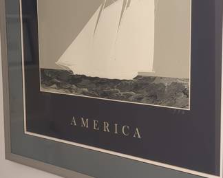 Worley 'America' Schooner Serigraph