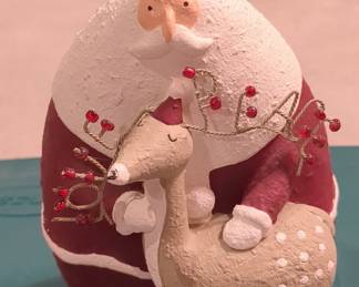 Santa Claus and Reindeer Figurine