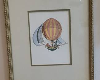 Vintage Montgolfier Hot Air Balloon Print