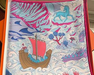 Hermès 'La Légende du Poisson Corail' Silk Scarf