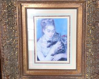Pierre-Auguste Renoir 'Woman with a Cat' Framed Print