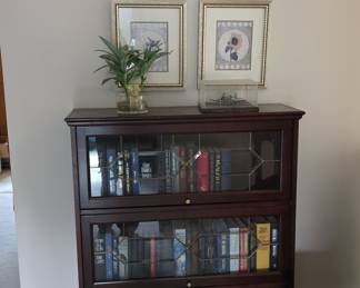 Macey 3-Stack Barrister Bookcase with Leaded Glass