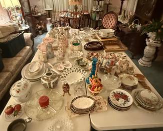 Hand Painted Plates, Milk Glass, and More