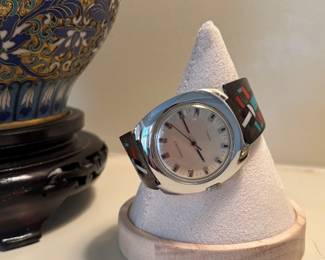 Zuni Sterling and inlay, Timex