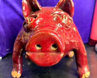 One of the neatest folk art pigs. Made by Charlie Miller in North Carolina.