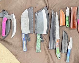 Collection of hand forged knives