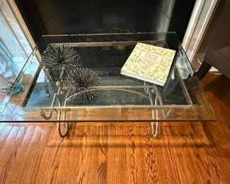 Metal and glass coffee table
