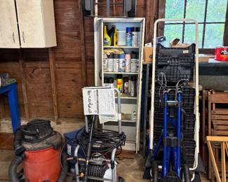 Power washer, shop vac and golf cart