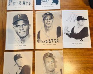 Signed vintage baseball newsprint photos