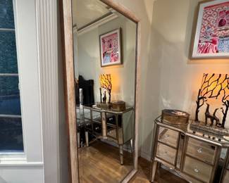 Large leaning mirror