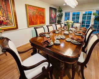 Elegant dining set seats 10