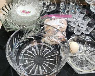 Crystal and cocktail glasses