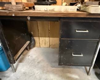 Mid-Century Modern Style Metal Tanker Desk