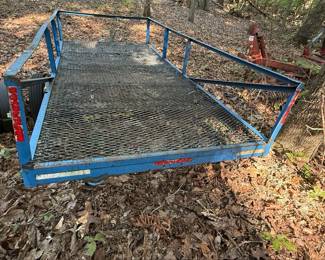 Blue Utility Trailer with Mesh Floor