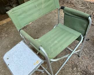 Folding Director Style Chair with Side Table