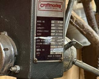 Craftmaster BDM-5 Bench Drill Press