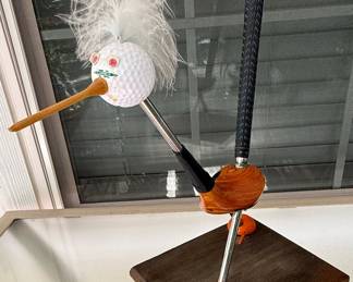 Golf Club Folk Art Bird Sculpture