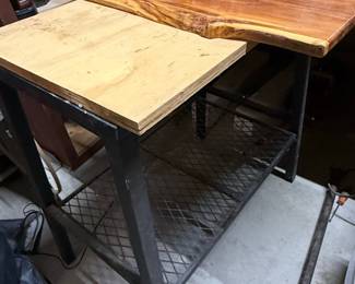 Live Edge Wood and Metal Workbench