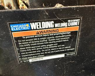 Chicago Electric MIG 180 Welder and Welding Cabinet