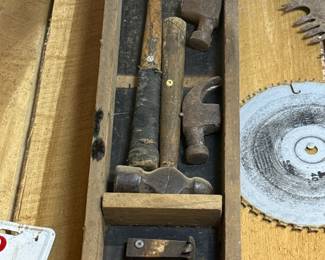 Vintage Auger Bits and Brace Drill Assortment in Wood Crate