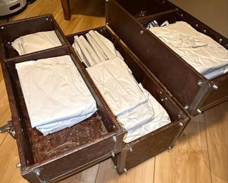 Campaign Style Leather Trunk Storage Case