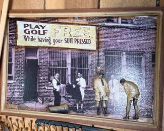 Play Golf Free While Having Your Suit Pressed 3D Diorama