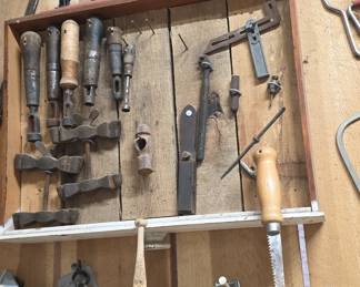 Vintage Tool Display Board with Assorted Hand Tools