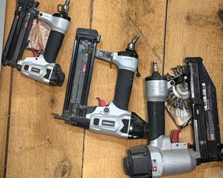 Assorted Pneumatic Nailers: Husky and Porter-Cable