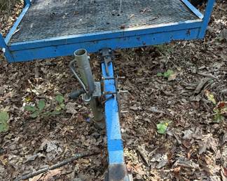 Blue Utility Trailer with Mesh Floor