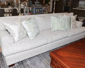 Custom down filled tweed sofa-approx. 10ft long