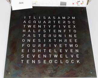 Biegert & Funk QlockTwo Word Raw Iron Clock-#7661-New in Box