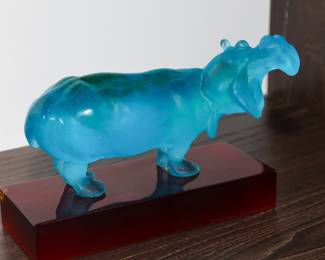 Daum turquoise hippo