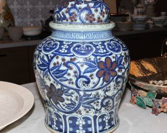 Antique monumental ginger jars x 2
