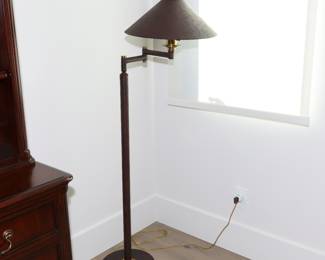 Hammered Iron Swing Arm Floor Lamp