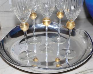 Union Street Manhattan Gold champagne flutes