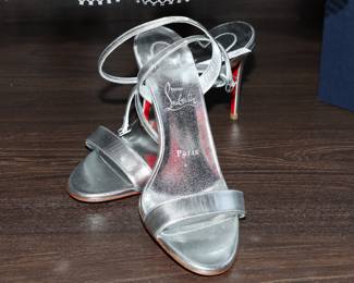 Christian Louboutin silver heels