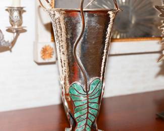 Emilia Castillo enameled sterling vessel