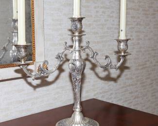 Monumental silver candelabras-Pair