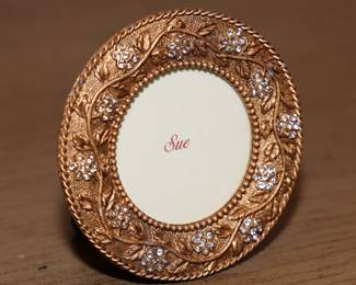 Enameled rhinestone picture frame