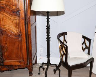 Madeleine Aged Iron Floor Lamps x 2