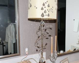 John Richard crystal prism table lamps x 2