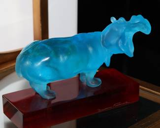 Daum turquoise hippo-2 available