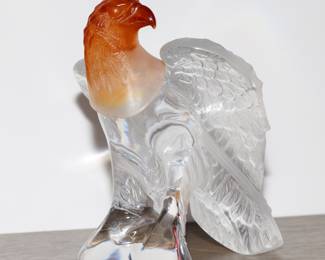 Daum pate de verre crystal eagle x 2