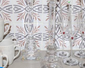Val St. Lambert candlesticks x 2