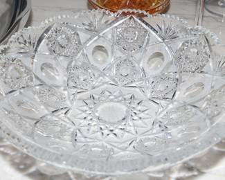 Cut crystal Bohemian platter