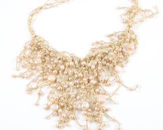 Waterfall pearl necklaces x 2