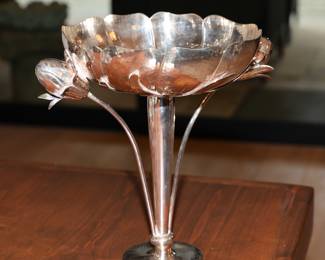 Italian sterling blossom & bud centerpiece bowl-from the Bichierografia collection by Pampaloni c1902, Florence