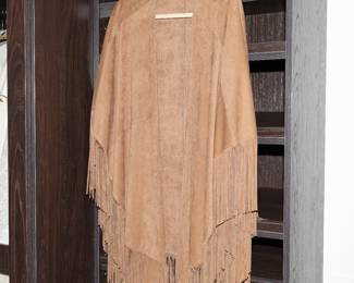 Joseph Ribkoff leather with fringe shawl