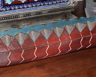 Ceramic geometric box-about 18" long