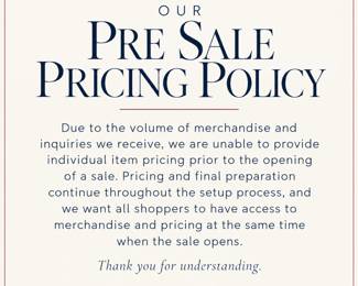 Estate Sale Pricing Policy